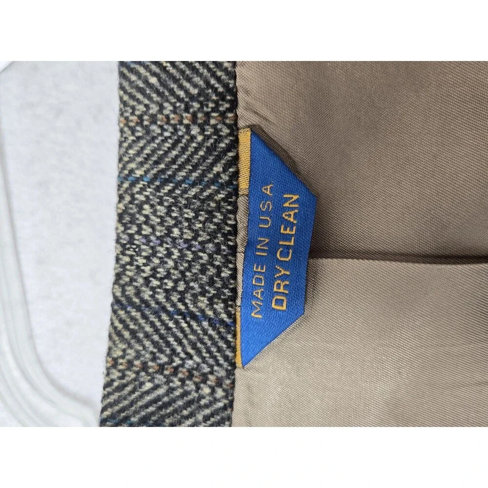 Pendleton Vintage Wool Western Jacket 42 Herringbone Suede Yoke Elbow Patches